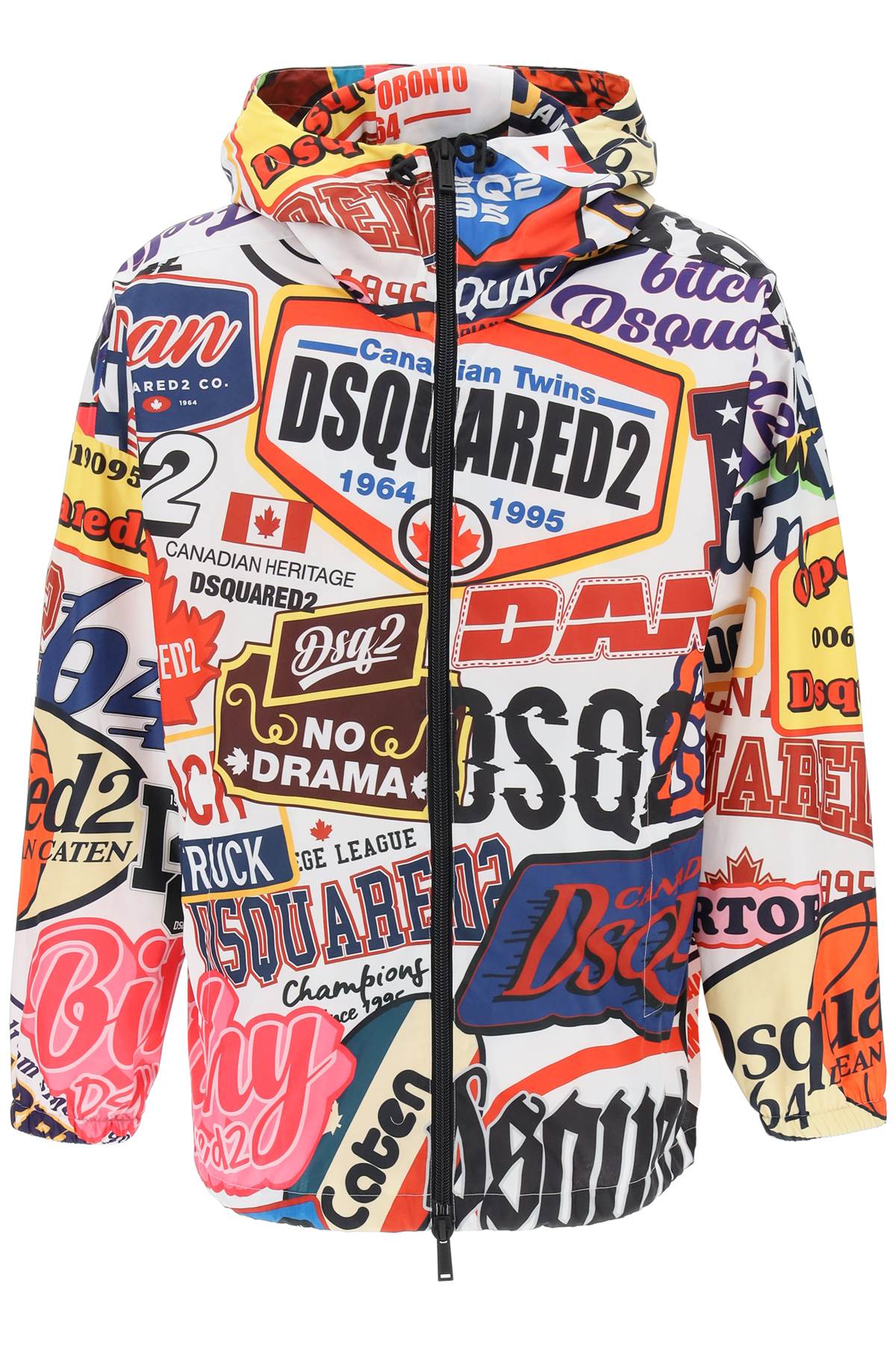 Shop Dsquared2 Men's Multicolor Logomania Windbreaker Jacket For Ss24