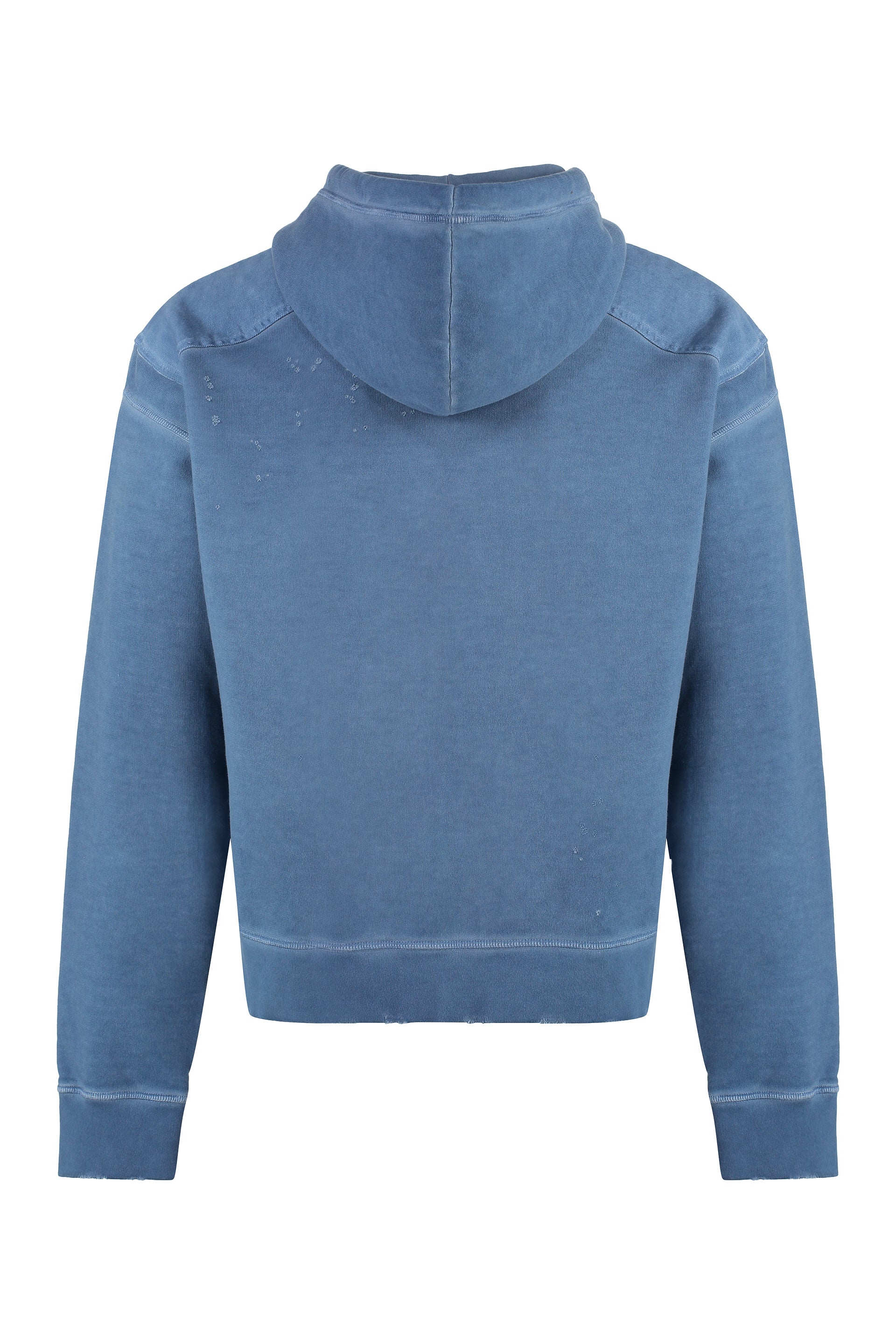 Shop Dsquared2 Men's Blue Destroyed Cotton Hoodie For Fw23 In Light Blue