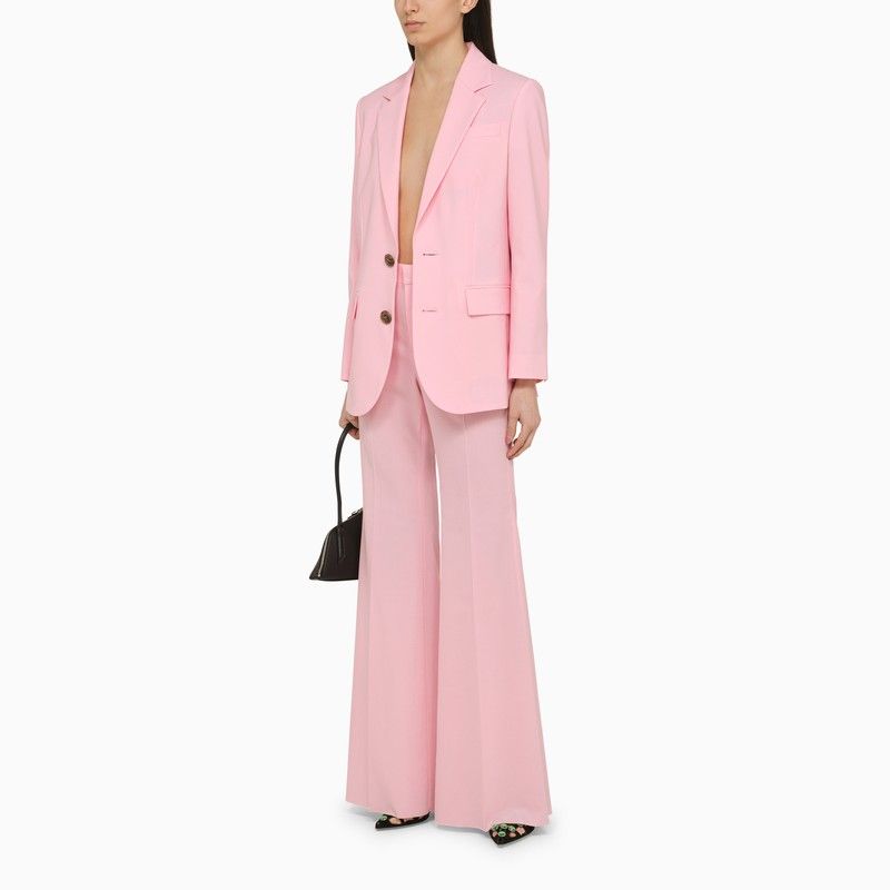Shop Dsquared2 Pink Wool Blend Palazzo Trousers For Women