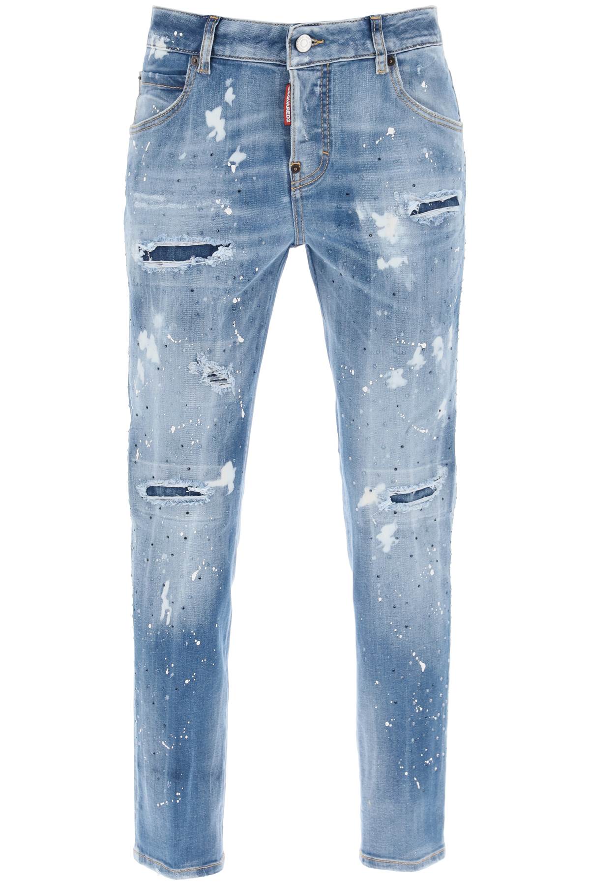 Shop Dsquared2 Cool Girl Medium Ice Spots Wash Denim Jeans For Women In Light Blue
