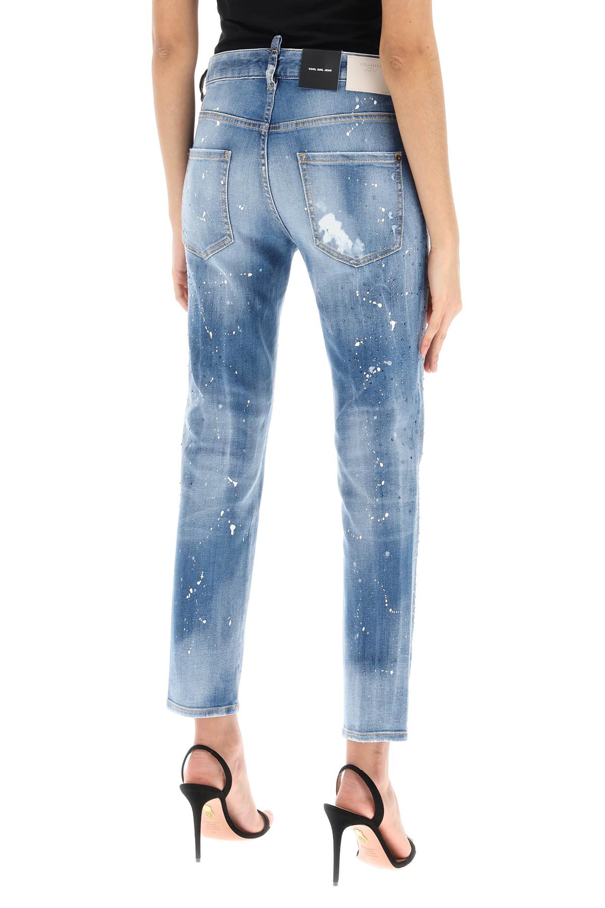 Shop Dsquared2 Cool Girl Medium Ice Spots Wash Denim Jeans For Women In Light Blue