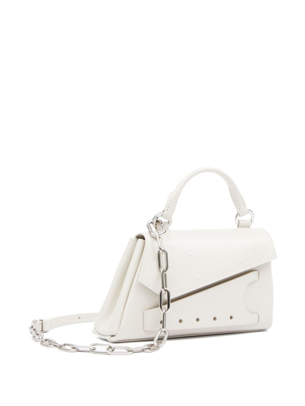 Shop Maison Margiela Off-white Calfskin Top-handle Handbag For Women (ss24)