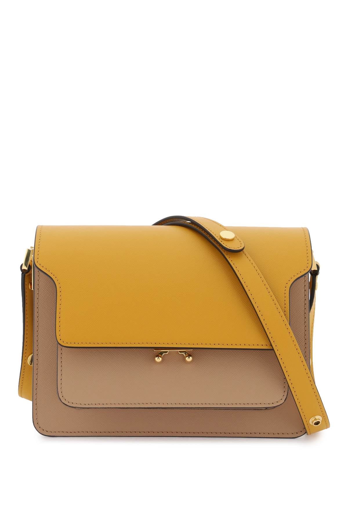 Shop Marni Tricolor Leather Medium Trunk Handbag For Women In Multicolor