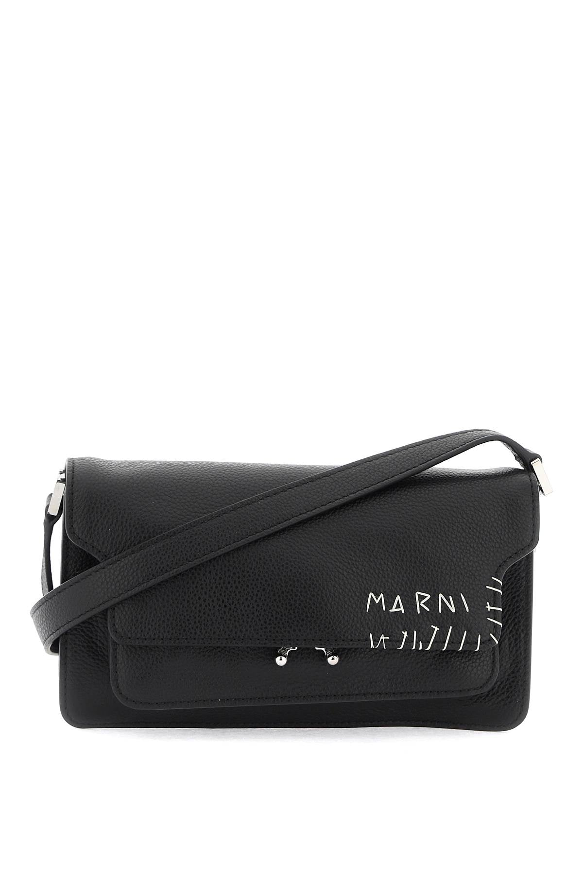 Marni Men's Black East/west Soft Trunk Shoulder Bag For Ss24