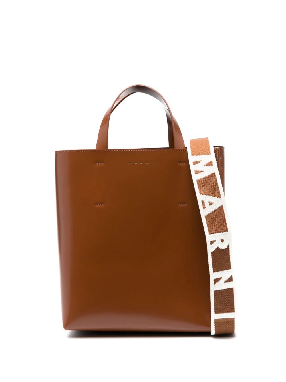 Shop Marni Luxurious Small Museum Shopper Handbag In Brown
