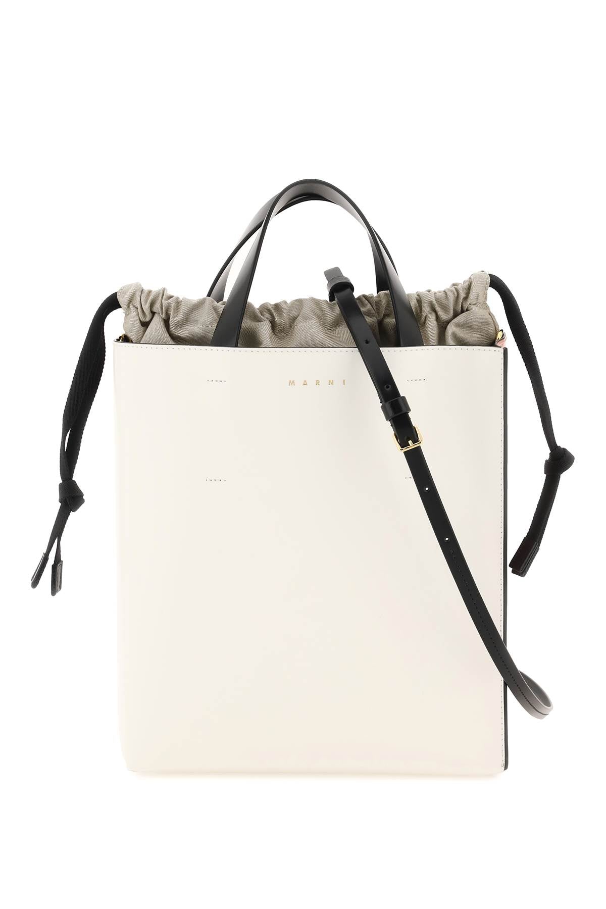 Shop Marni Multicoloured Leather Tote Bag For Women In Tan