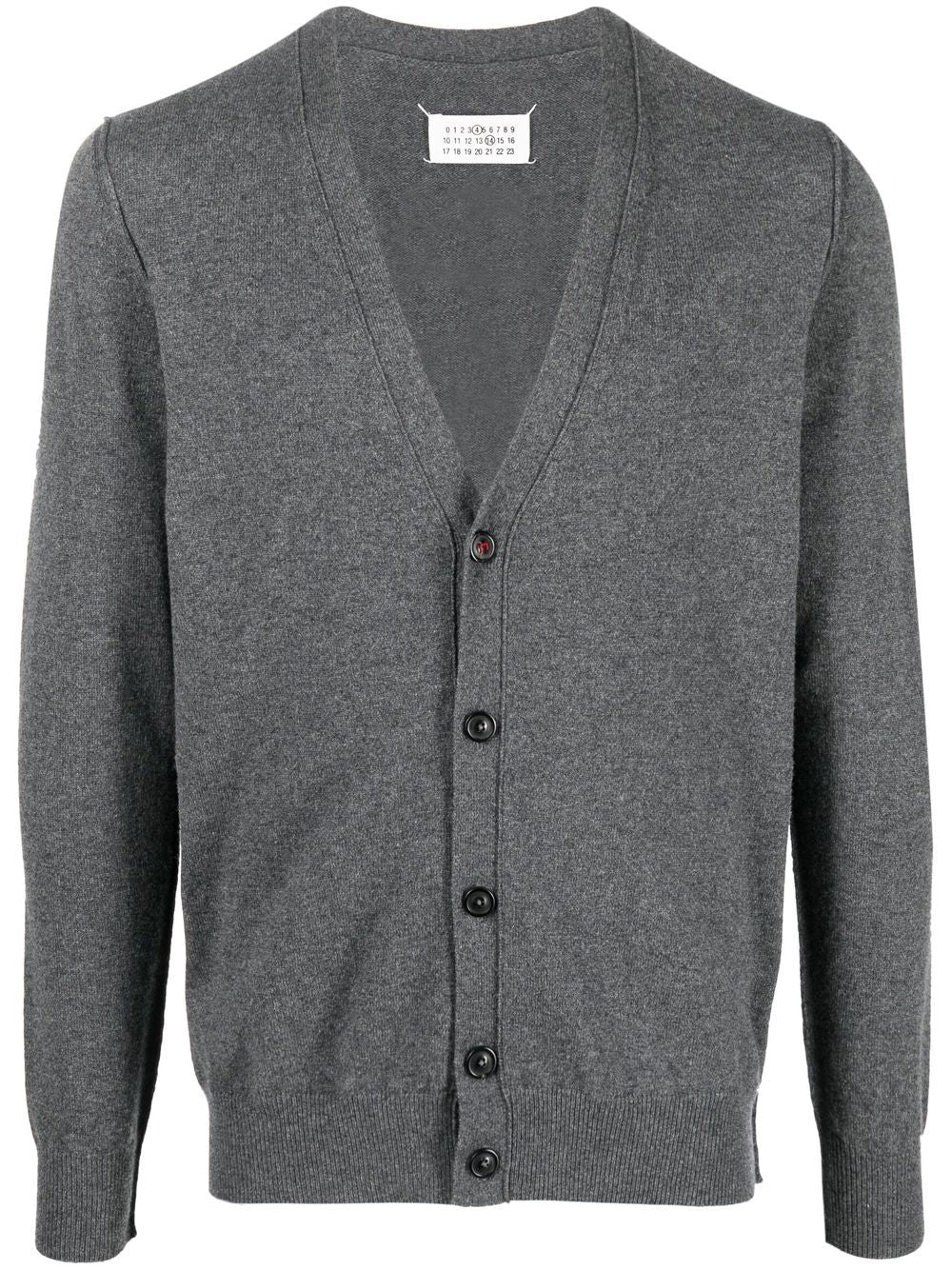 Shop Maison Margiela Button-up Cashmere Cardigan In Grey