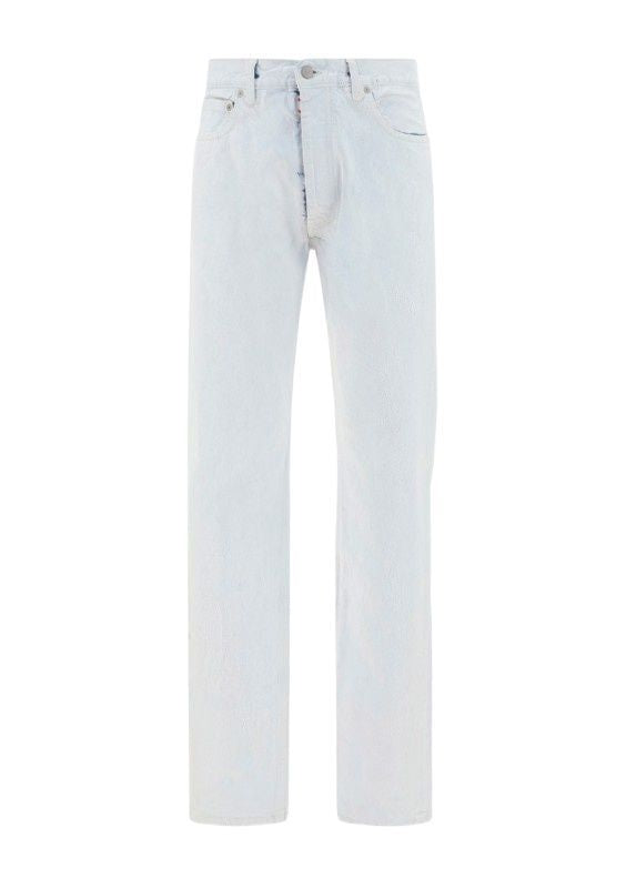 Shop Maison Margiela Men's Coated Denim Jeans In White