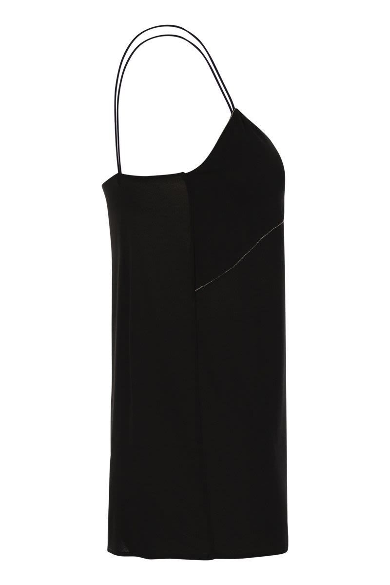 Shop Fabiana Filippi Contemporary Elegance Diamond Thread Top In Black