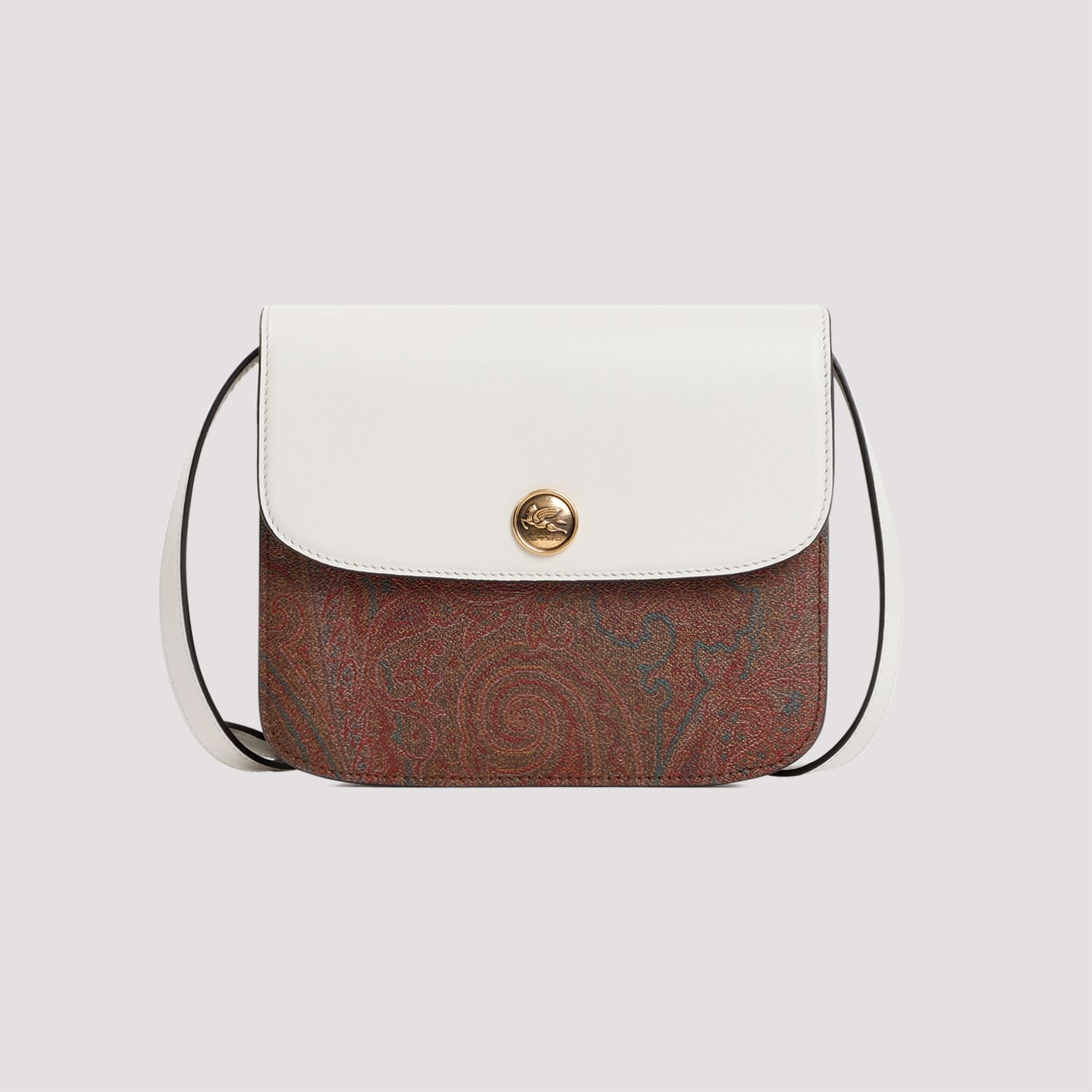 Shop Etro White Leather Mini Essential Crossbody Handbag For Women, 20.5cm X 16cm X 4cm