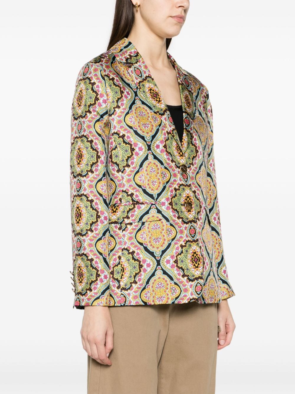 Shop Etro Multicolor Silk Jacket For Women In Black