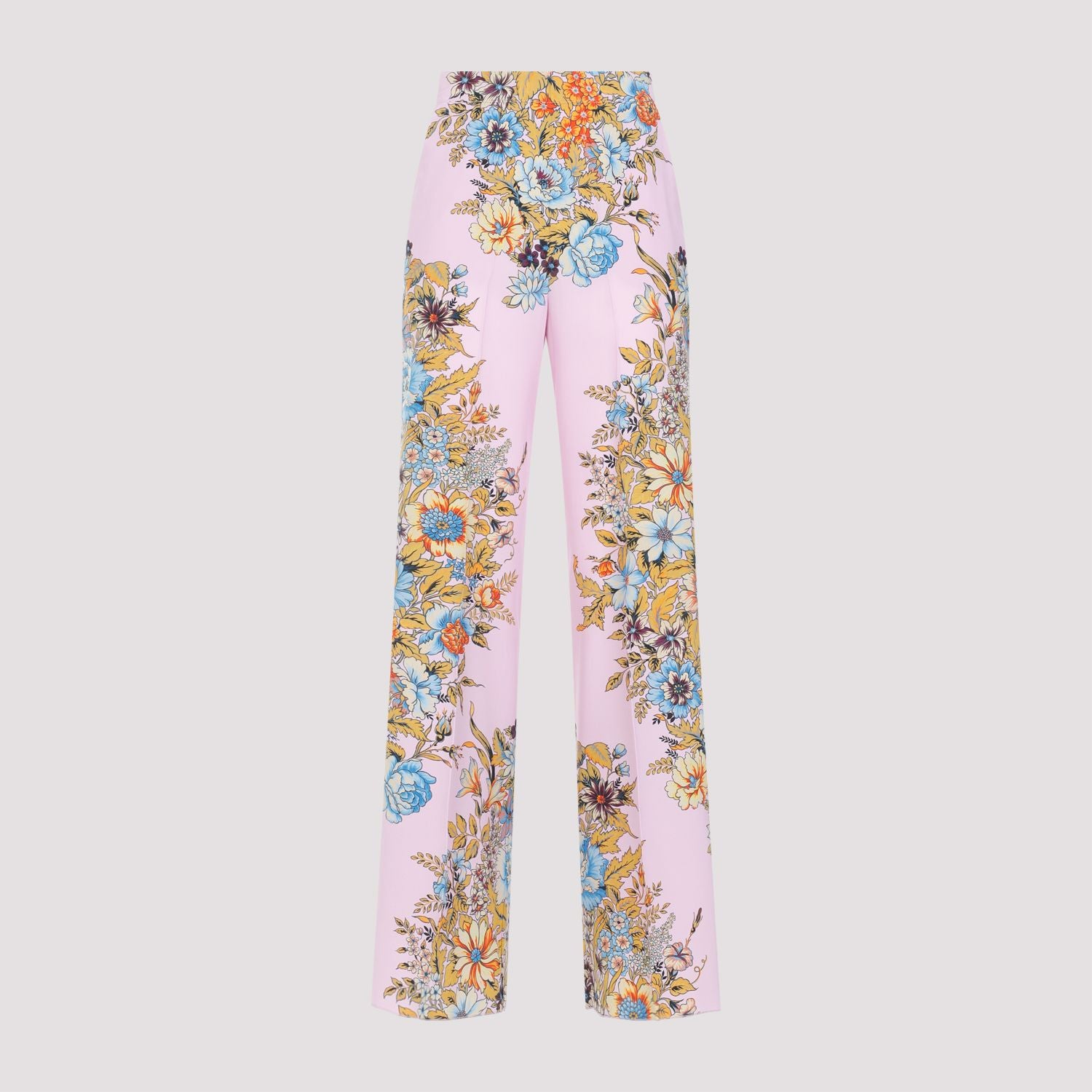 Shop Etro Luxurious Silk Pants In Pretty Pink And Purple For Women
