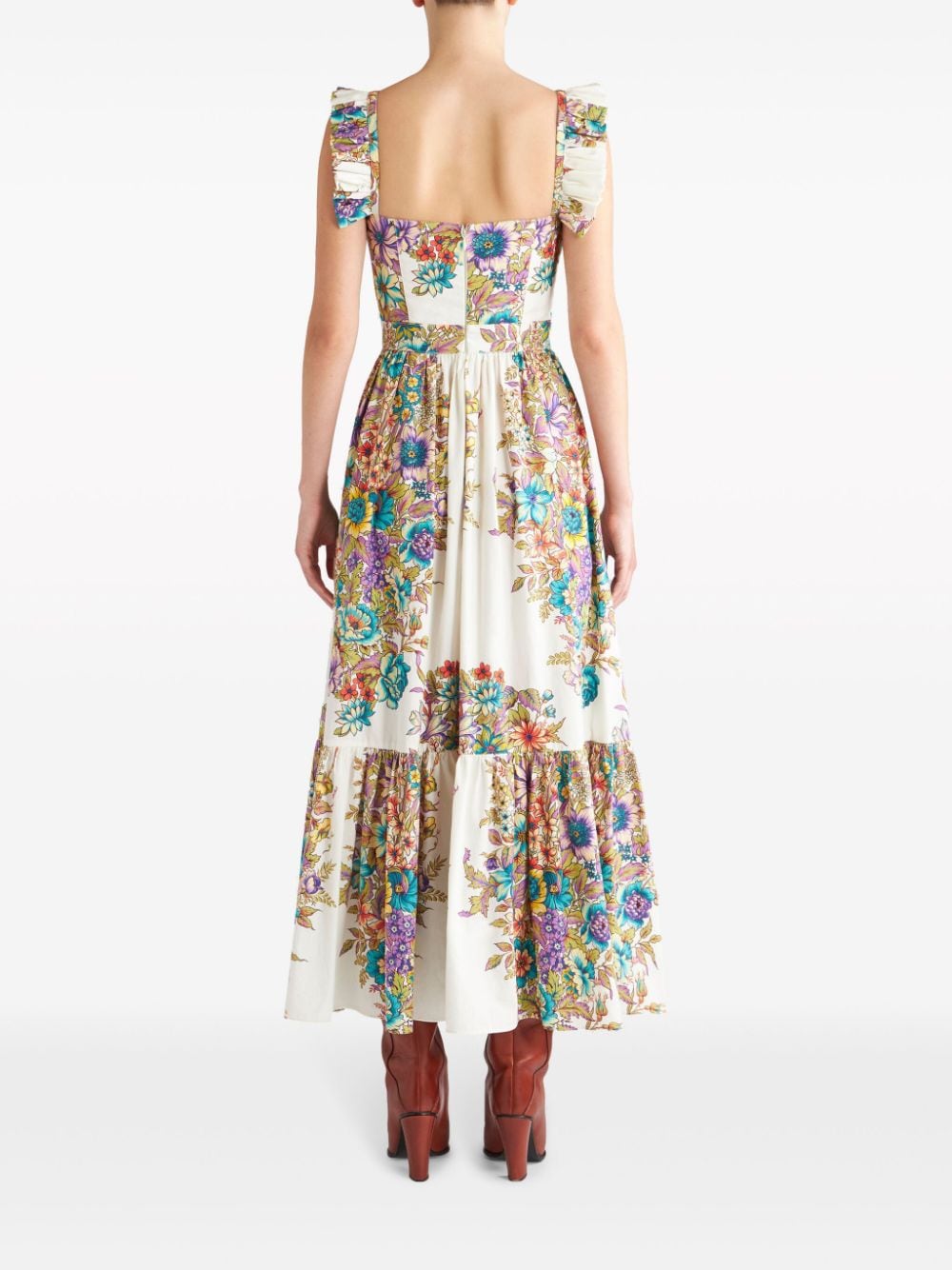 Shop Etro Floral Print Midi Dress For Women In Ss24 In White