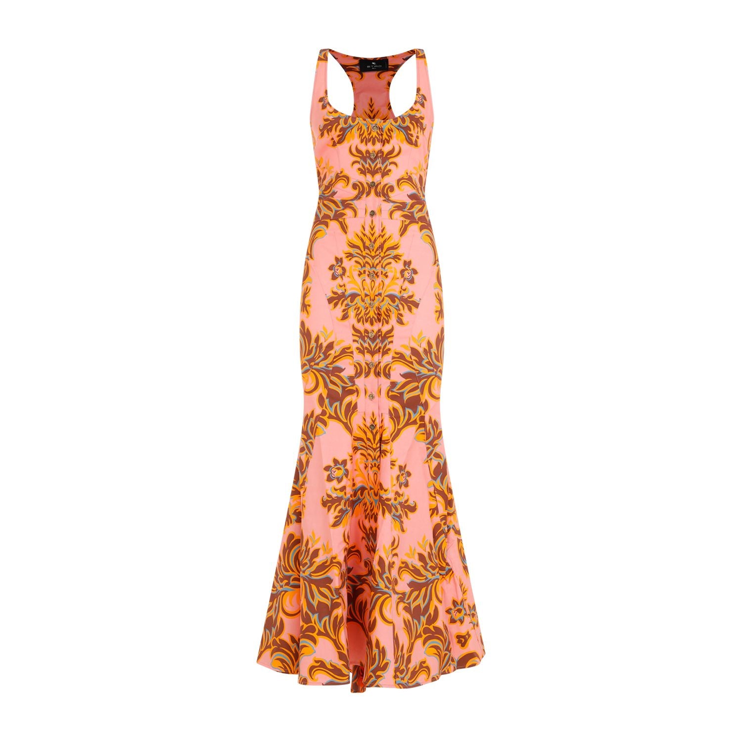 Shop Etro Pink And Purple Cotton Maxi Dress For Women