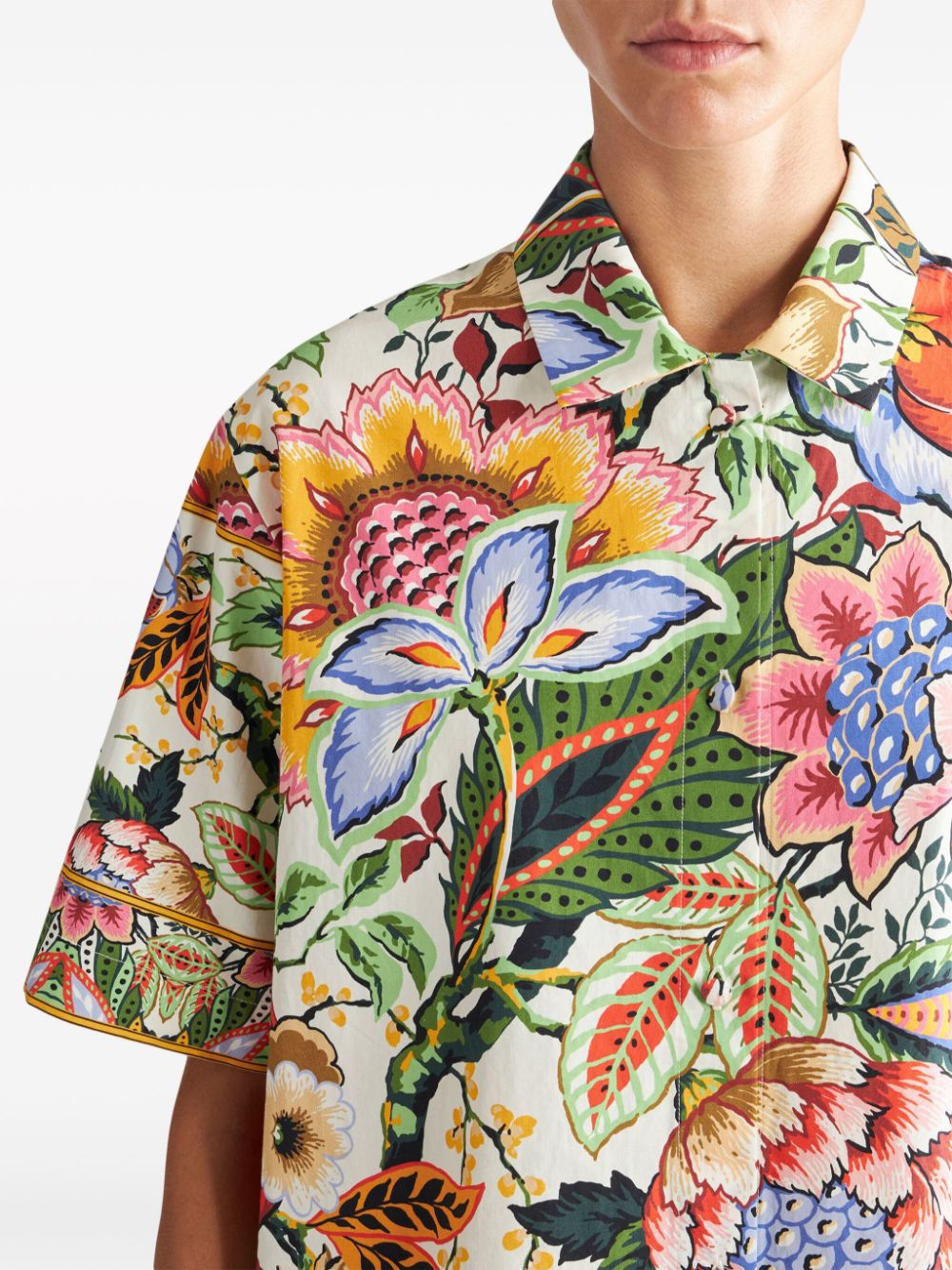 Shop Etro Floral Print Shirt For Women In White