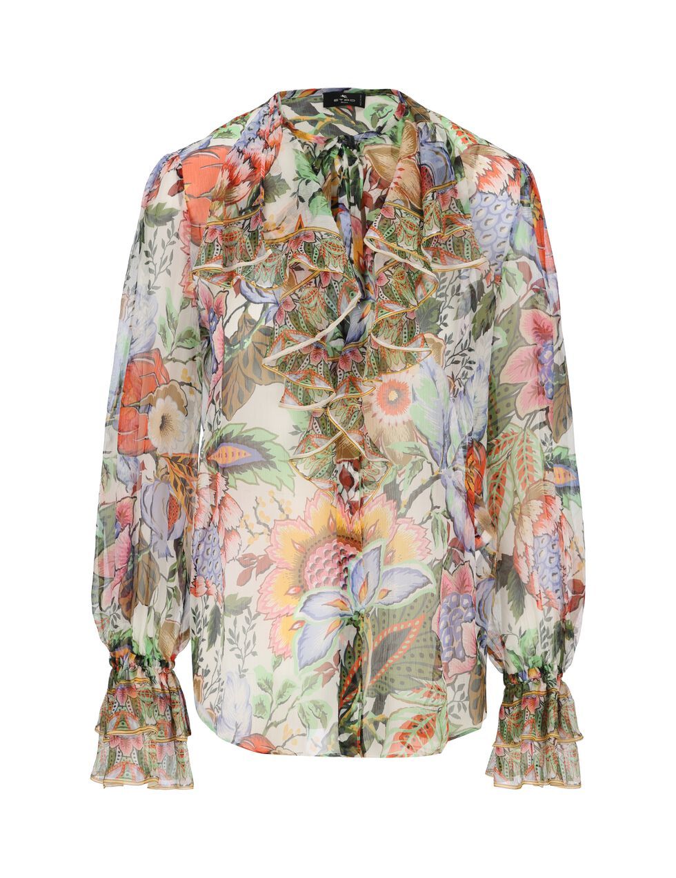 Shop Etro Multicoloured Silk Shirt For Women In Tan