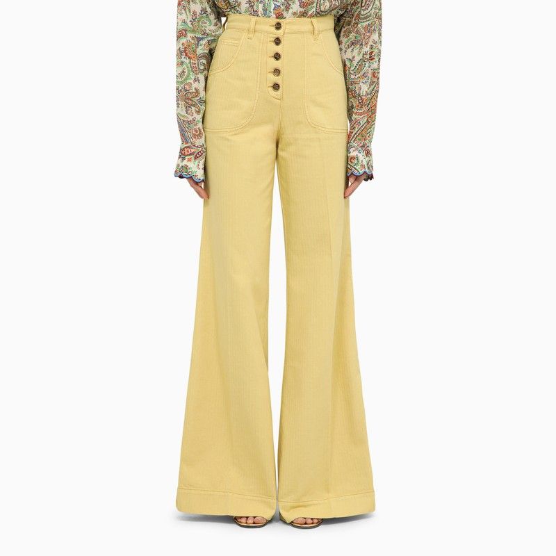 Shop Etro Blue High Waisted Flare Trousers For Women