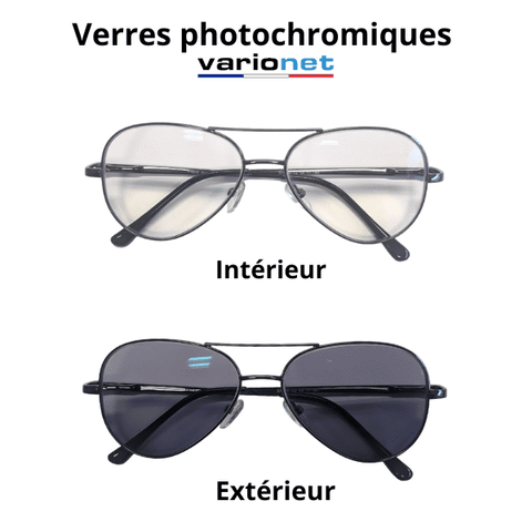 Reading glasses with gray photochromic lenses