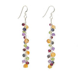 Multi-coloured gemstone earrings