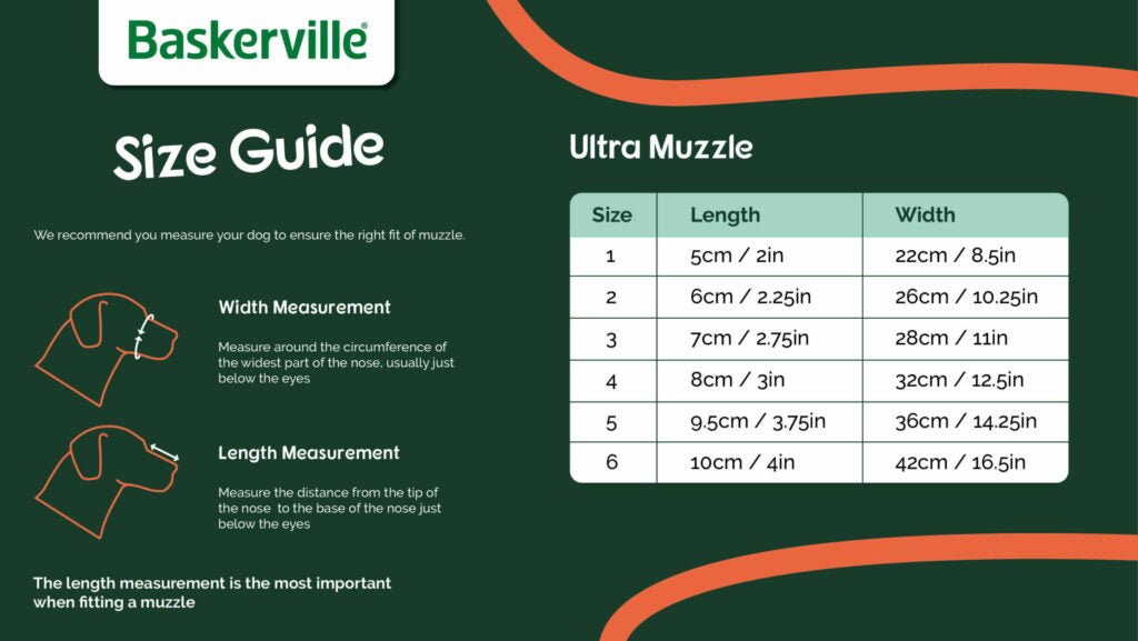 baskerville ultra muzzle sizing chart