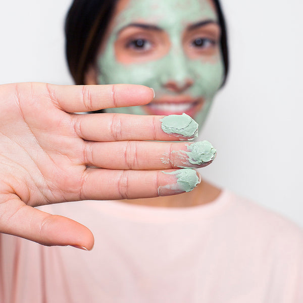 green clay mask application