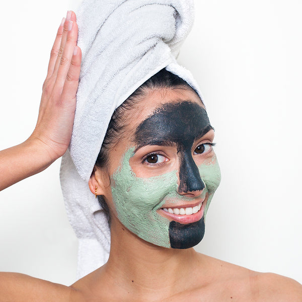 apply clay and charcoal mask