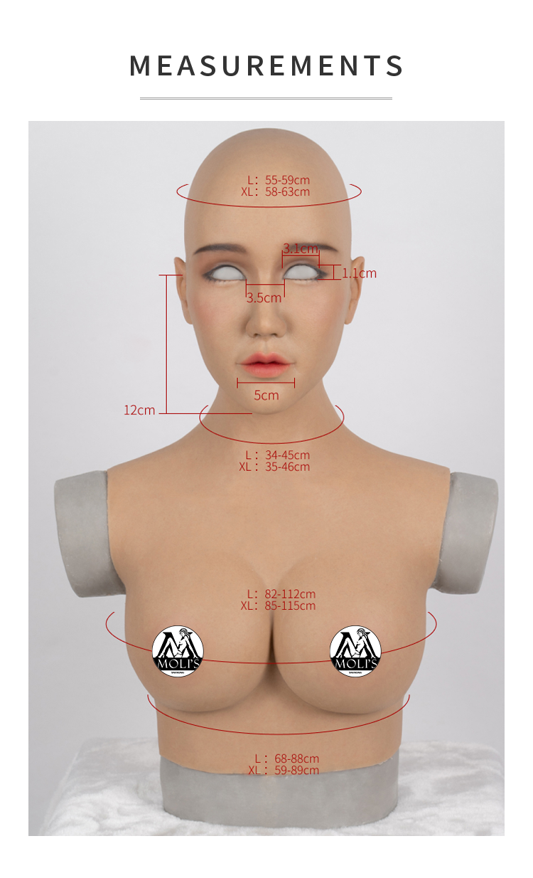 Silicone Breast Forms,Realistic Silicone Female Head Face and