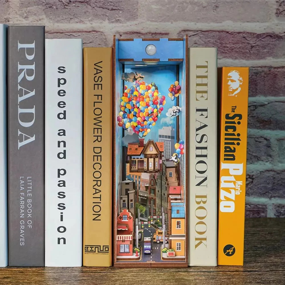TONECHEER 3D Wooden Puzzle DIY Book Nook Kit (Travel With The Wind)