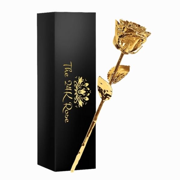 100% 24K Gold Dipped Real Rose is a timeless 50th anniversary gift, blending nature's beauty with luxury.