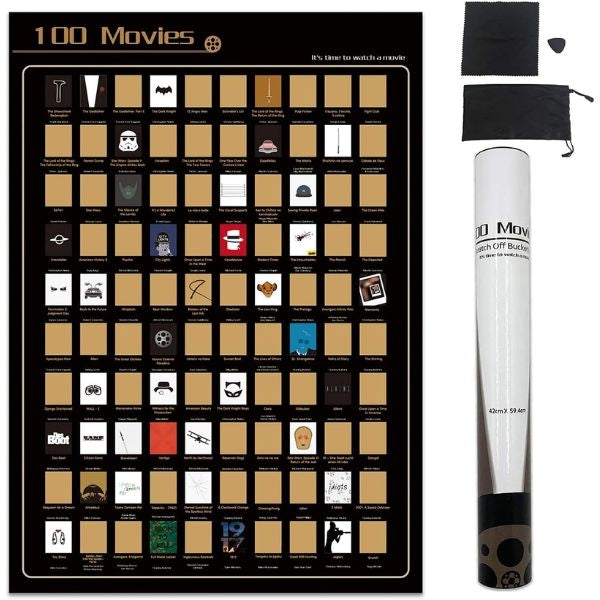 The 100 Movies Scratch Off Poster is a fun and interactive gift for your movie-loving boyfriend.