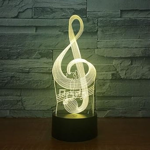A 3D LED night lamp with a musical note design, an illuminating 40th birthday gift for music-loving men.