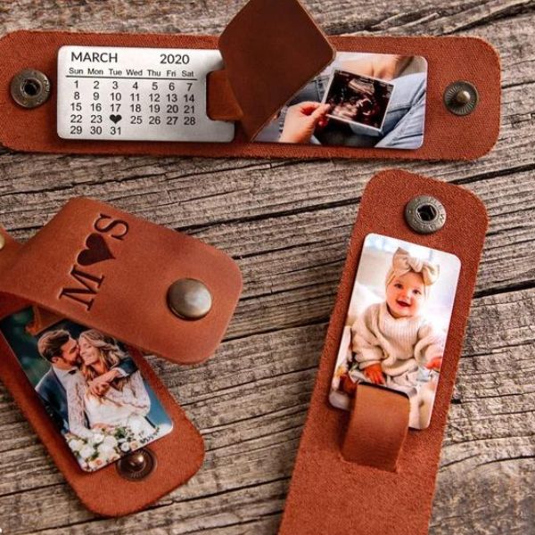 3-Year Anniversary Photo Keychain, a leather-bound keepsake to carry memories wherever you go.