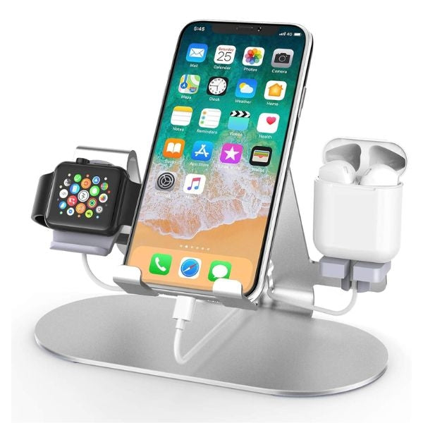 A 3-in-1 aluminum charging station is a practical and affordable gift for dad