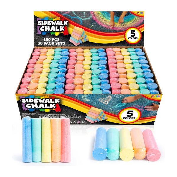 5 Colors Sidewalk Chalk Set perfect for summer gifts and fun.