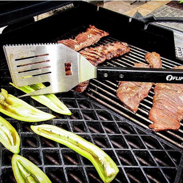 5 in 1 Grill Spatula with Knife is a multi-functional tool for men who take grilling seriously.
