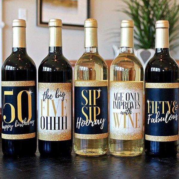 50th Birthday Wine Bottle Labels 50th birthday gift ideas for mom