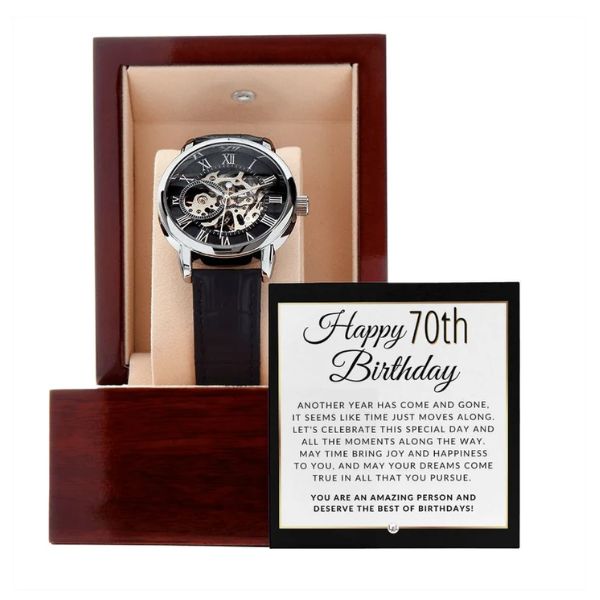 A timeless 'Legends Were Born' watch makes an elegant 70th birthday gift for dad, marking his legendary journey.