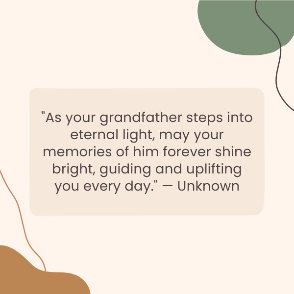 Quote on losing a grandparent, offering final goodbyes through loss of grandfather quotes.