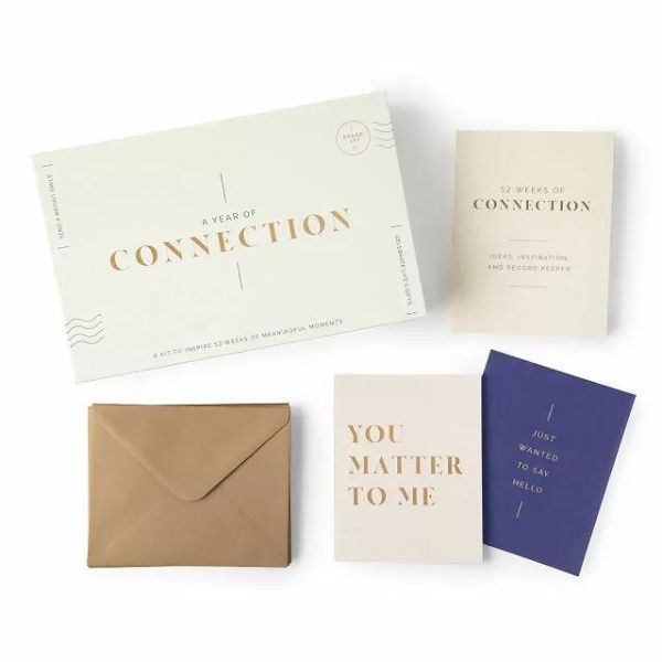 Uncommon Goods A Year of Connection Cards, for meaningful conversations as a 1 year anniversary gift.
