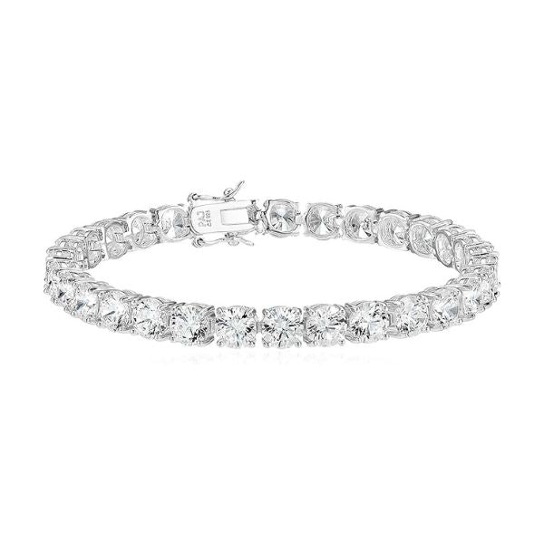 Amazon Collection Plated Sterling Silver Round Cut Cubic Zirconia Tennis Bracelet, a dazzling accessory for International Women's Day.