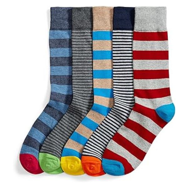 Amazon Essentials Men's Patterned Socks, adding a splash of fun to architects' daily attire.