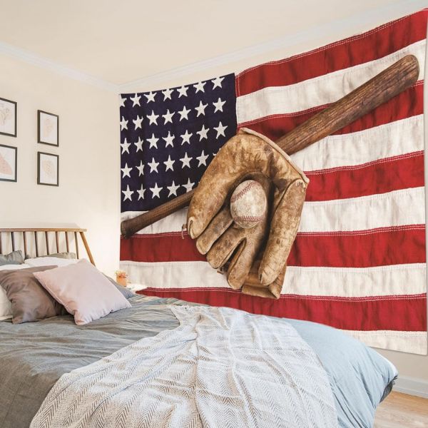 American Flag Baseball Tapestry merges patriotism with sports passion, a standout among baseball coach gifts.