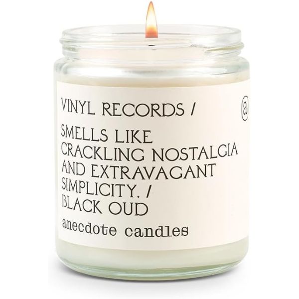 Anecdote Candles Comfort ‘Vinyl Record’ Coconut Soy Wax Candle a soothing and comforting gift for nurses, creating a tranquil atmosphere.