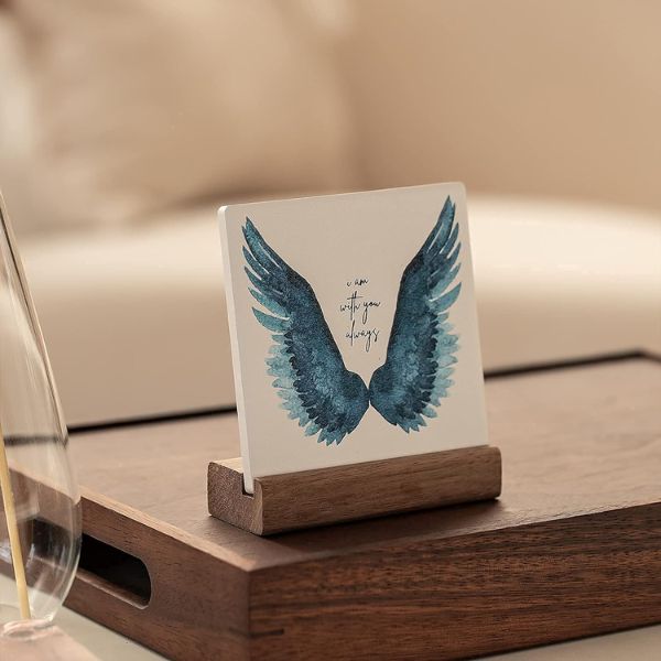 Wooden Angel Wing Sign Plaque, a comforting funeral home decor memorial gift