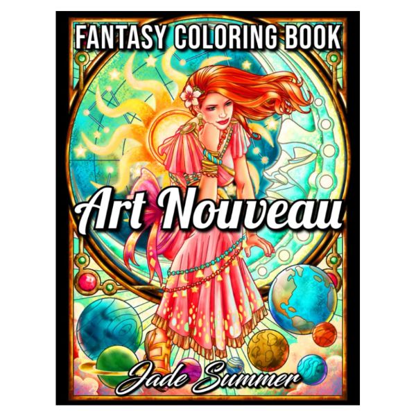 Art Nouveau coloring book as a perfect summer gift for creative relaxation.