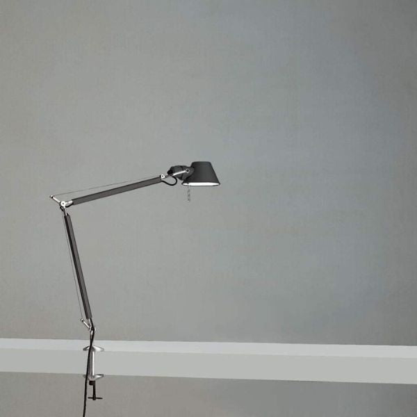 Artemide Tolomeo Mini with Aluminum Clamp, a versatile lighting solution for architects' workspaces.