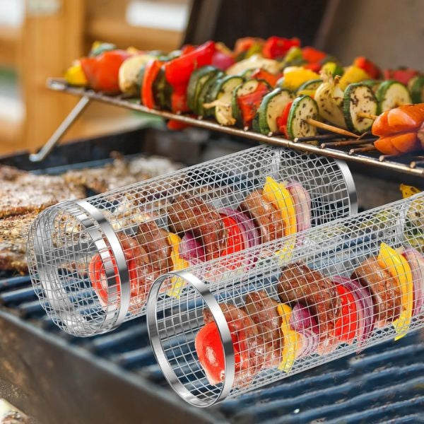 A BBQ Net Tube, a unique and handy birthday gift for dad's grilling endeavors