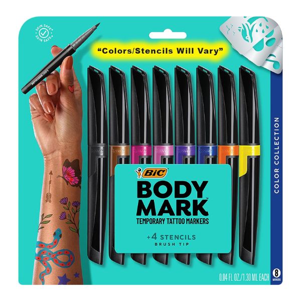 BIC BodyMark Tattoo Markers as a great summer gifts for skin art enthusiasts.