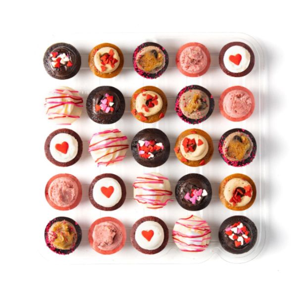 Assortment of Baked by Melissa February Fix Cupcakes, a sweet small Valentines gift.