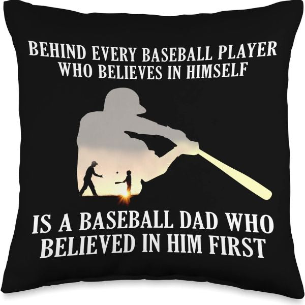 Baseball Dad Throw Pillow, perfect for baseball father's day gifts collection
